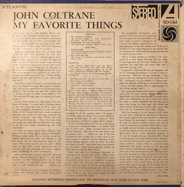 Release: My Favorite Things-Vinyl-US-1969-1361, SD-1361, SD 1361-10726967