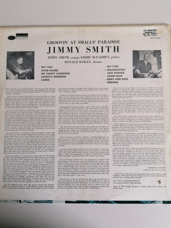 Master Release: Groovin' At Smalls' Paradise (Volume 2) by Jimmy Smith