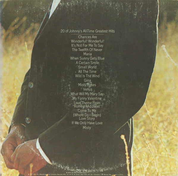 Release: Johnny Mathis' All-Time Greatest Hits-Vinyl-US-None-PG 31345, KG 31345-10329737