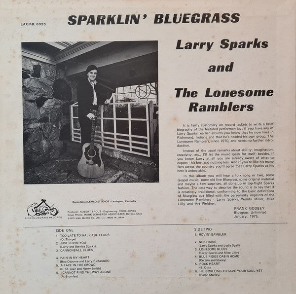 Master Release: Sparklin' Bluegrass by Larry Sparks And The Lonesome Ramblers