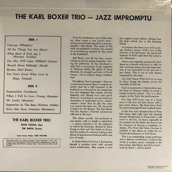 Master Release: Jazz Impromptu by Karl Boxer Trio