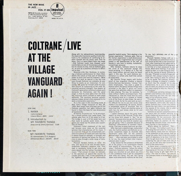 Release: Live At The Village Vanguard Again!-Vinyl-US-1968-AS-9124, AS-9124, A-9124-10037537