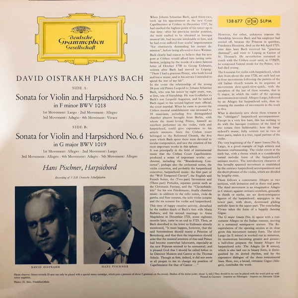 Master Release: Sonate Für Violine Und Cembalo Nr. 5 F-moll BWV 1018 / Sonate Für Violine Und Cembalo Nr. 6 G-dur BWV 1019 by David Oistrach