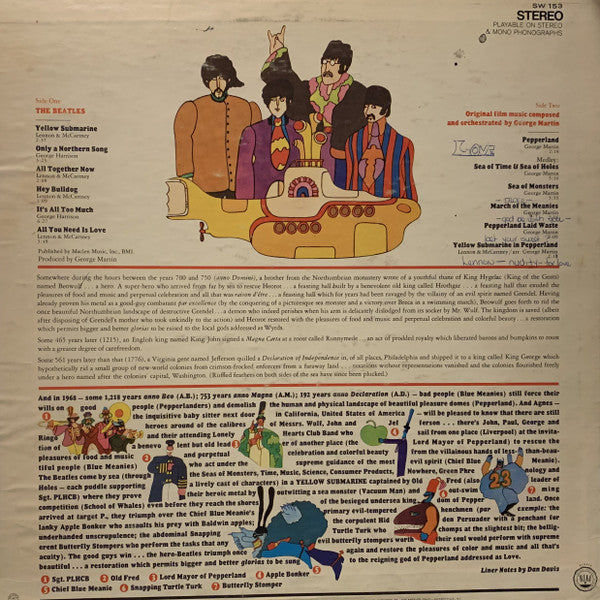 Release: Yellow Submarine-Vinyl-US-1969-SW-153, SW 153, SW 153-14643795