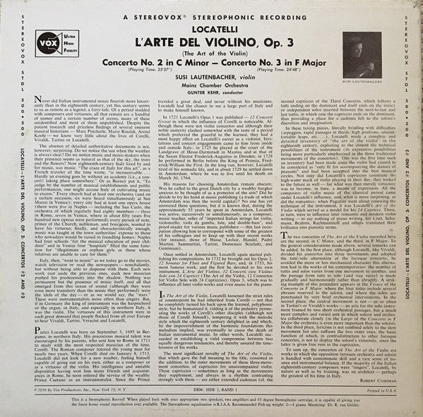 Master Release:  "L'Arte Del Violino" Opus 3 by Pietro Antonio Locatelli