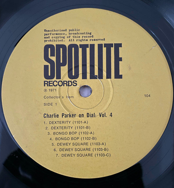 Charlie Parker On Dial Volume 4