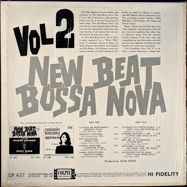 Master Release: New Beat Bossa Nova Means The Samba Swings - Vol 2 by Zoot Sims And His Orchestra