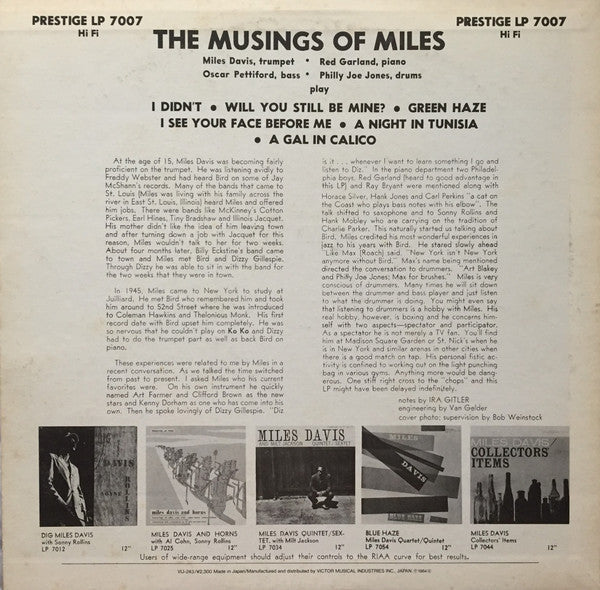 Release: The Musings Of Miles-Vinyl-Japan-1984-VIJ 243, PG-243-12340857