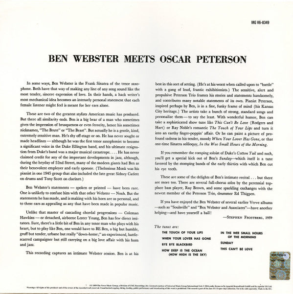 Release: Ben Webster Meets Oscar Peterson-Vinyl-Russia-2022-MG V6-8349-25425355