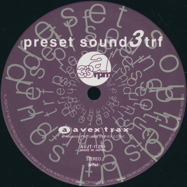Release: Preset Sound-Vinyl-Japan-1994-AVJT-11259-11463408