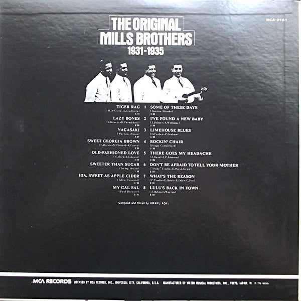 Release: The Original Mills Brothers　1931-1935-Vinyl-Japan-1976-MCA-3161-12051086