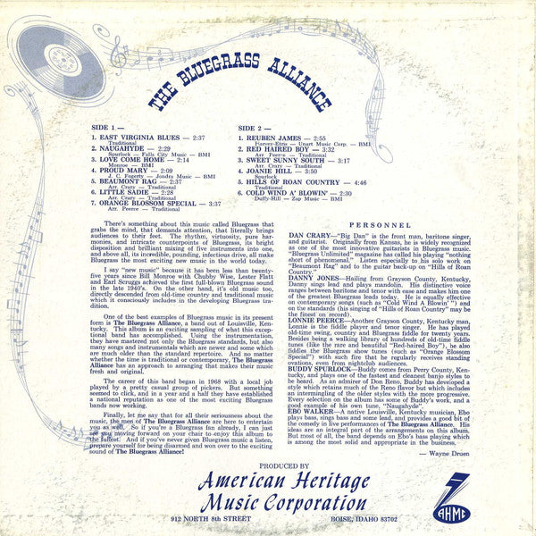 Master Release: The Bluegrass Alliance by The Bluegrass Alliance