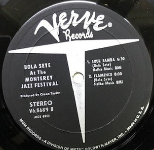 Release: Bola Sete At The Monterey Jazz Festival-Vinyl-US-1967-V6-8689, V6/8689-15052350