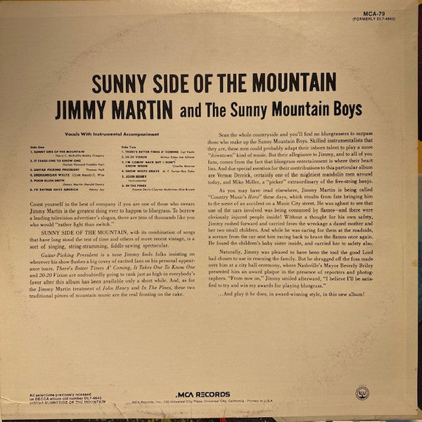 Release: Sunny Side Of The Mountain-Vinyl-US-None-MCA-79-27303252