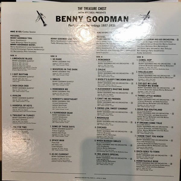 Release: The Benny Goodman Treasure Chest-Vinyl-Japan-1978-MMZ 8103/4-11199716