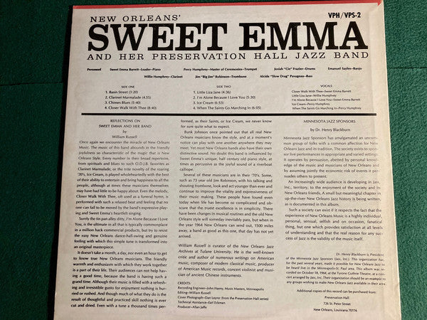 Master Release: New Orleans' Sweet Emma And Her Preservation Hall Jazz Band by Sweet Emma