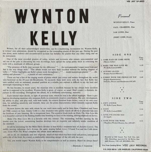Release: Wynton Kelly!-Vinyl-US-None-LP-3022, VJLP-3022-15660329