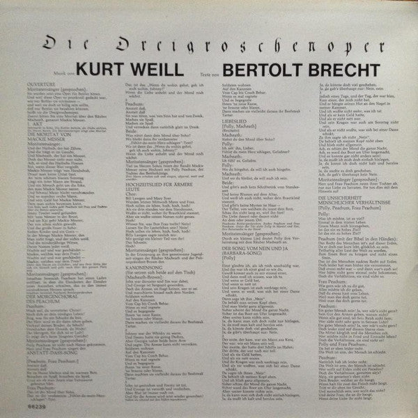 Master Release: Die Dreigroschenoper / The Threepenny Opera by Kurt Weill