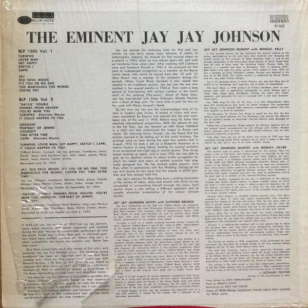 The Eminent Jay Jay Johnson Volume 1