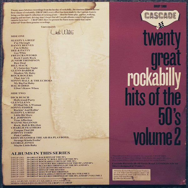 Release: 20 Great Rockabilly Hits Of The 50's Volume 2-Vinyl-UK-1984-DROP 1009-25604092