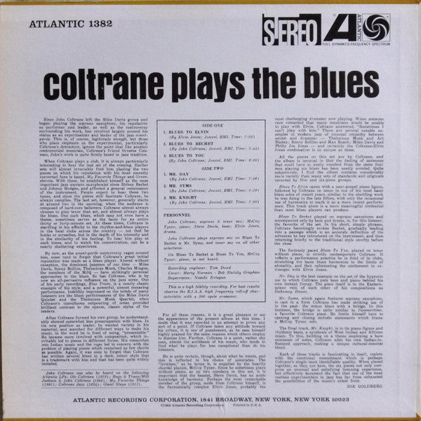 Release: Coltrane Plays The Blues-Vinyl-US-1975-SD 1382, 1382-12211445