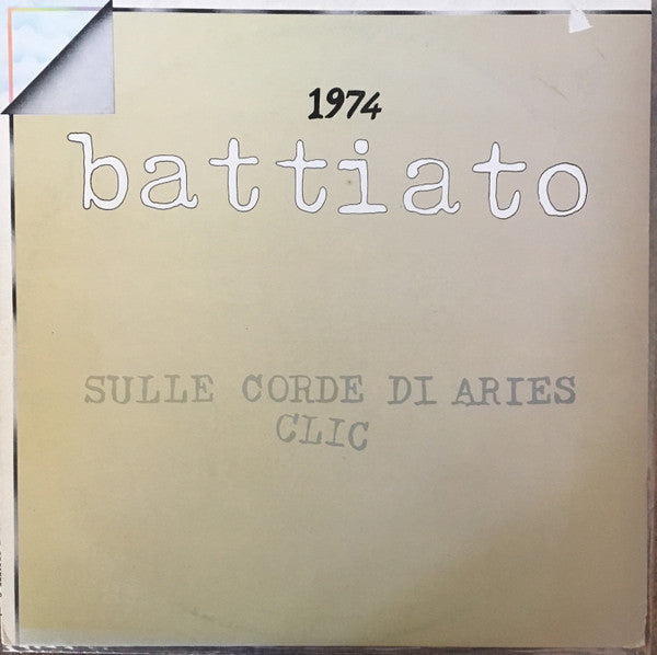 Master Release: 1974  Sulle Corde Di Aries / Clic by Franco Battiato