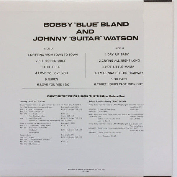 Release: Bobby "Blue" Bland, Jimmy Soul And Johnny "Guitar" Watson-Vinyl-Japan-1991-PLP-6629-11168438