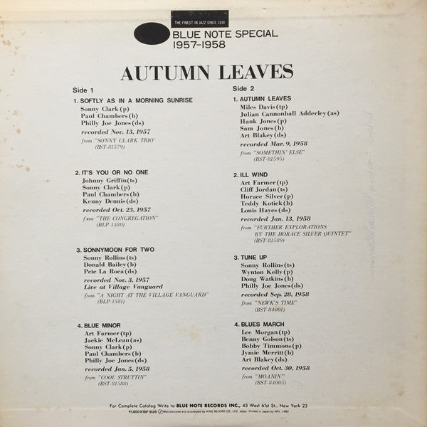 Autumn Leaves - Blue Note Special 1957 - 1958