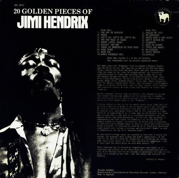 Master Release: 20 Golden Pieces Of Jimi Hendrix by Jimi Hendrix