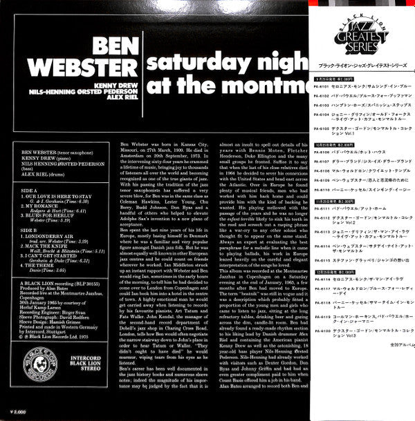 Release: Saturday Night At The Montmartre-Vinyl-Japan-1977-PA-6114, PA-6114-10324907
