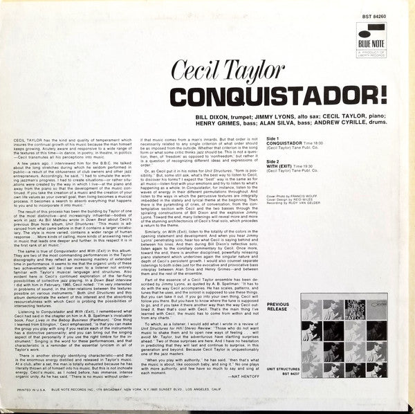 Release: Conquistador!-Vinyl-US-1973-BST 84260, BST-84260-12705056