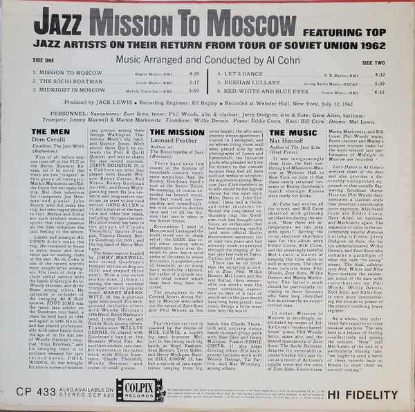 Master Release: Jazz Mission To Moscow (Featuring Top Jazz Artists On Their Return From Tour Of Soviet Union 1962) by Zoot Sims