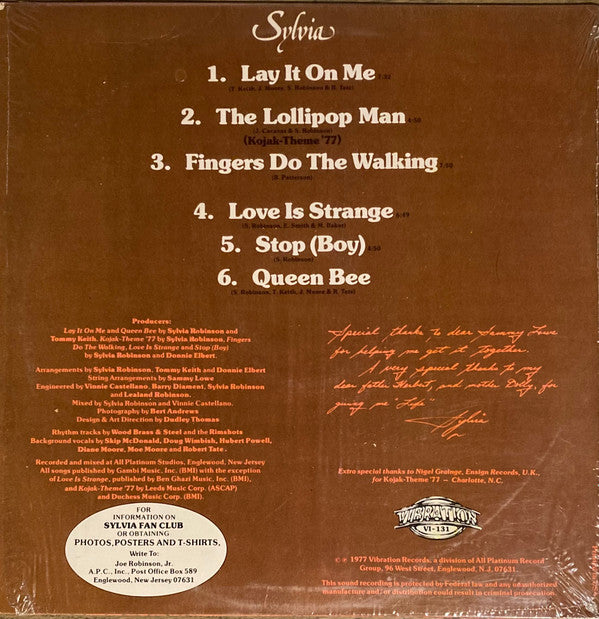 Master Release: Lay It On Me by Sylvia Robinson