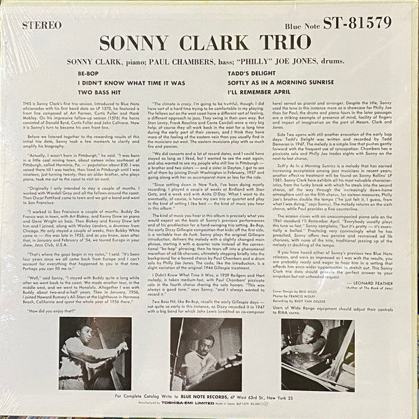 Release: Sonny Clark Trio-Vinyl-Japan-1984-BLP 1579, ST-81579-20052226