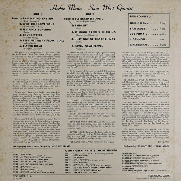 Release: The Herbie Mann-Sam Most Quintet-Vinyl-Japan-1974-MP 2351-11662509