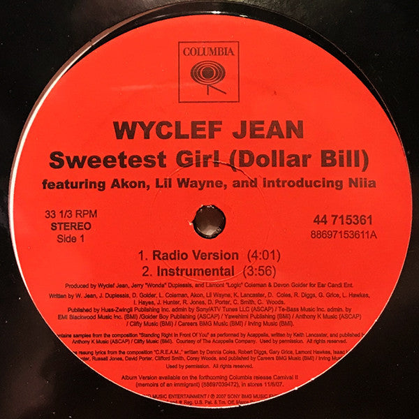 Master Release: Sweetest Girl Dollar Bill by Wyclef Jean