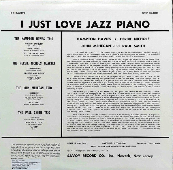 Master Release: I Just Love Jazz Piano! by Hampton Hawes
