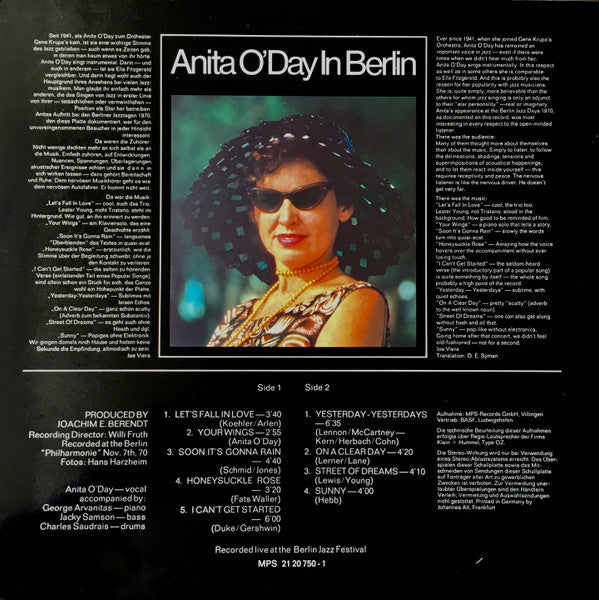 Release: Anita O'Day In Berlin, Recorded Live At The Berlin Jazz Festival-Vinyl-Germany-1971-2120 750-1, 2120 750-1-3190775