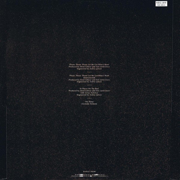 Release: Please Please Please-Vinyl-UK-1985-NEG 20T, 920 408-0-1006965