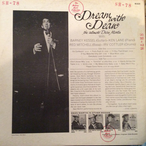 Release: Dream With Dean (The Intimate Dean Martin)-Vinyl-US-1964-RS-6123-2421211