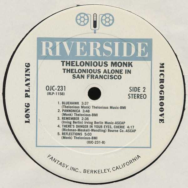 Release: Thelonious Alone In San Francisco-Vinyl-US-1986-OJC-231, RLP-1158-2218935