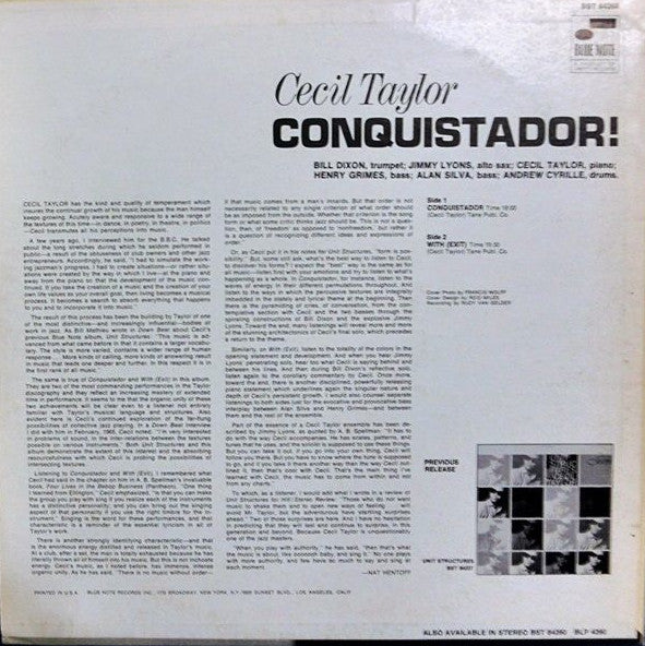 Release: Conquistador!-Vinyl-US-1968-BST 84260-8570450