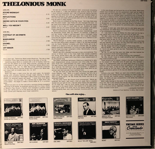 Release: Piano Solo-Vinyl-US-1972-GNP 9008-1263753