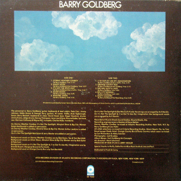 Release: Barry Goldberg-Vinyl-US-1974-SD 7040-8799563