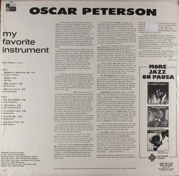 Release: My Favorite Instrument-Vinyl-US-1980-PR 7069, 7069-6809198