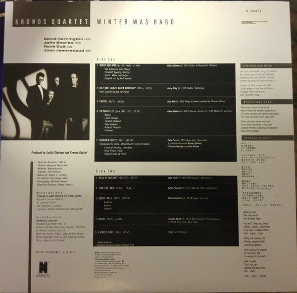 Release: Winter Was Hard-Vinyl-US-1988-9 79181-1, 79181-1-7792508