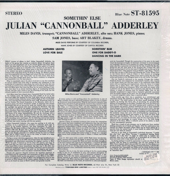 Master Release: Somethin' Else by Cannonball Adderley