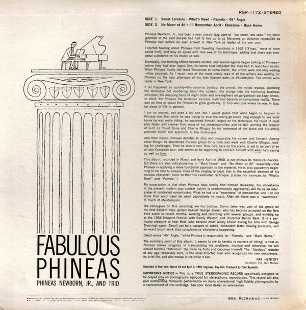 Master Release: Fabulous Phineas by Phineas Newborn Trio