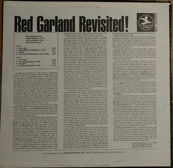 Release: Red Garland Revisited! -Vinyl-US-1972-PR 7658, PRT-7658-7404695