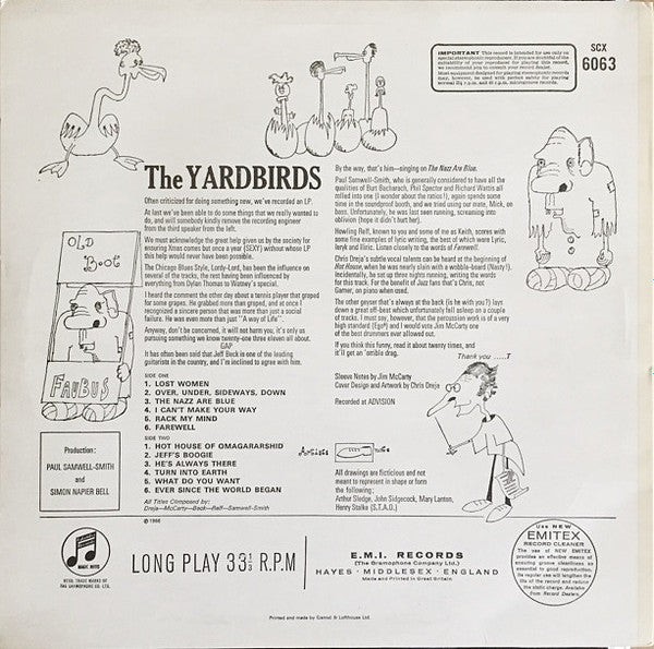 Release: Yardbirds-Vinyl-UK-1976-SCX 6063-1019065